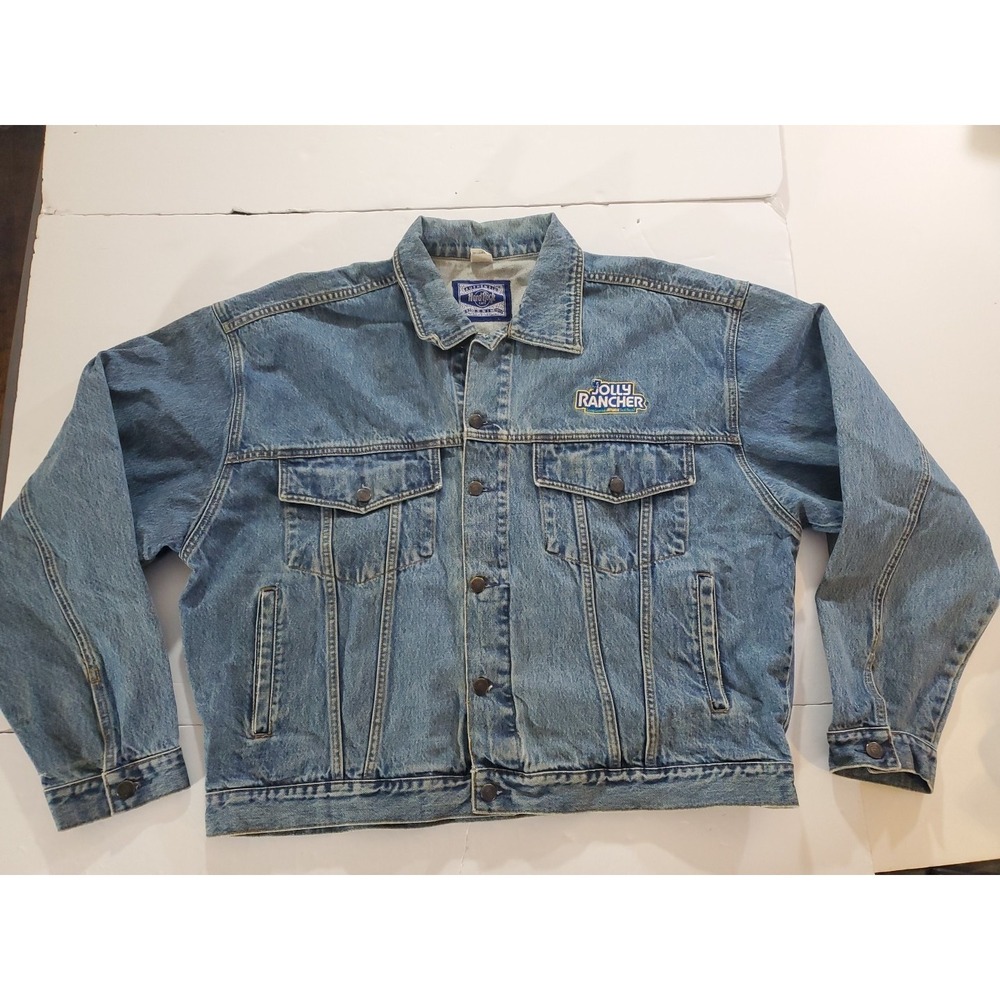 Vintage 90s Hard Rock Cafe Jolly Rancher Denim Jean Jacket Mens Size 2XL